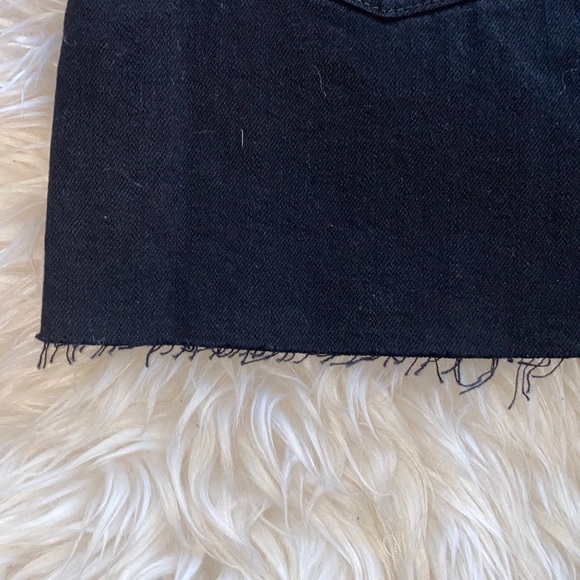 Zara Black Denim Frayed Mini Skirt - Picture 5 of 6